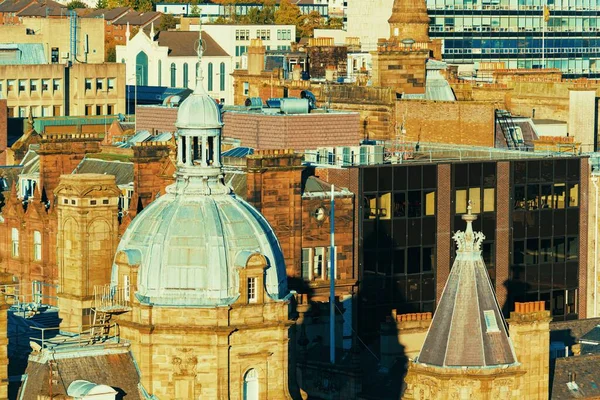 Glasgow City Rooftop View Com Arquitetura Histórica Escócia Reino Unido — Fotografia de Stock