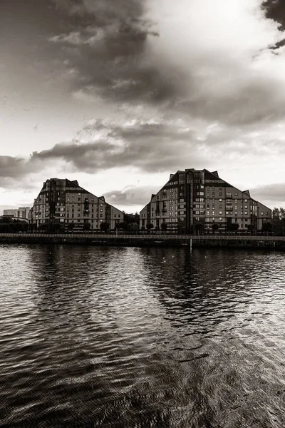 Glasgow Apartment Building Sunset Scotland Wielka Brytania — Zdjęcie stockowe