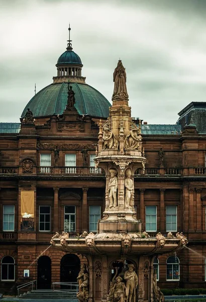 Palácio Povo Glasgow Com Fonte Vintage Escócia Reino Unido — Fotografia de Stock