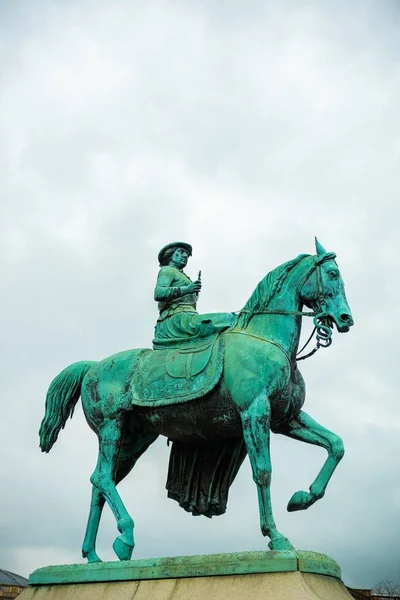 Estátua Equestre Rainha Vitória Liverpool Inglaterra Reino Unido — Fotografia de Stock