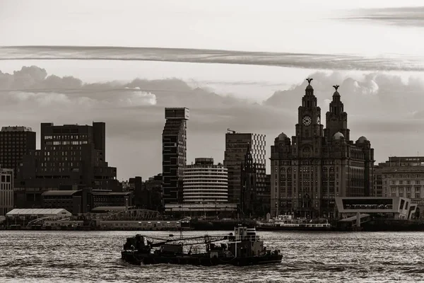 Paisaje Urbano Del Skyline Liverpool Con Edificios Inglaterra Reino Unido —  Fotos de Stock