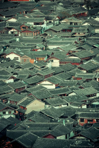 Lijiang Altstadt Gebäude Dach Abstrakten Hintergrund — Stockfoto