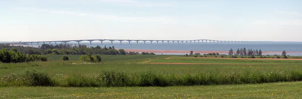 Panorma Pei Confederation Bridge Northside — Stock Photo, Image