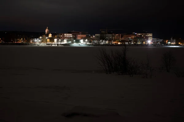 Luzes Fredericton New Brunswick Noite — Fotografia de Stock