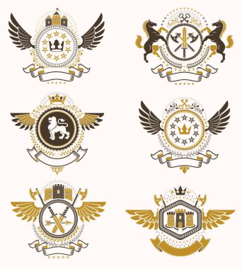 Hanedan işaretler, öğeleri, hanedanlık armaları Amblemler, insignias, işaretler.