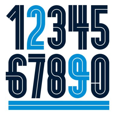 Modern vektör kalın basamak, beyaz arka plan üzerinde funky sayılar