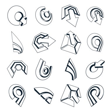 boyutlu iş ve kurumsal grafik semboller koleksiyonu