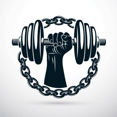 CrossFit motivasyon posteri beyaz arka plan üzerinde