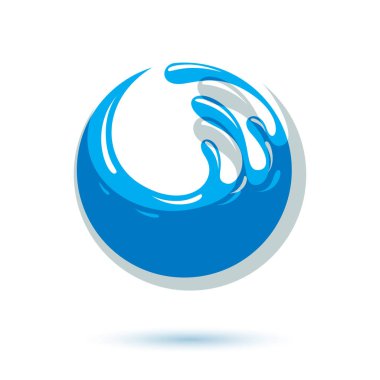 Deniz dalga sıçrama vektör logosu