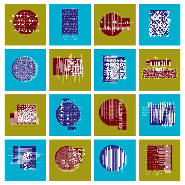 Ensemble Compositions Géométriques Collection Abstraite Arts Graphiques — Image vectorielle