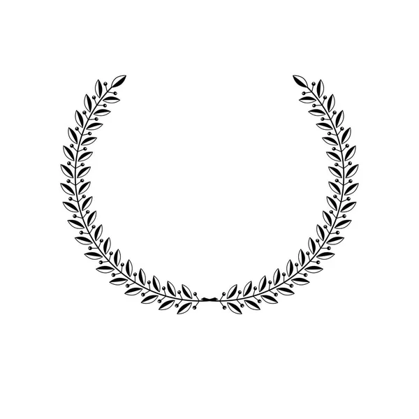 Laurel Wreath Blommig Antika Emblem — Stock vektor
