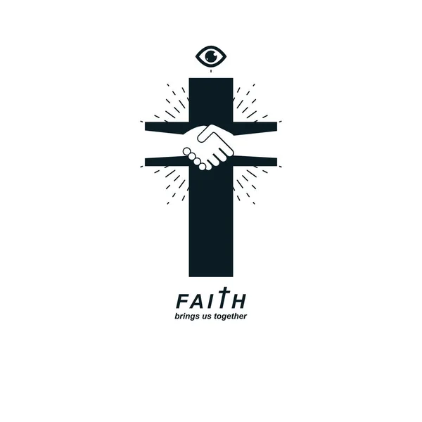 Αληθινή Πίστη Και Θρησκεία Ενώνει Τους Ανθρώπους — Διανυσματικό Αρχείο
