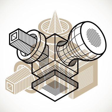 İzometrik soyut vektör boyutlu şekli, poligonal şekil