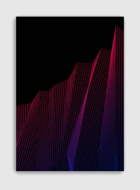 Lineer vektör minimal trend broşür tasarımı, kaplama şablonu, geometrik yarım ton gradyanı. Pankartlar, afişler, posterler, ilanlar için. Güzel ve özel, desen dokusu.