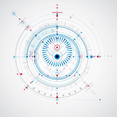 Mekanik düzeni, vektör çizim daireler ve geometrik parçalar mekanizması ile mühendislik. Teknik plan web tasarım duvar kağıdı olarak kullanılabilir..