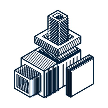 Vektör soyut 3d geometrik şekli, poligonal şekil.