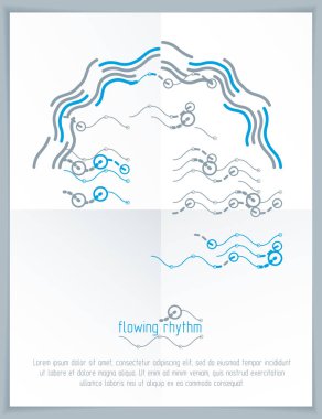 Soyut çizgilerle yapılan teknolojik yenilikçi vektör poster. Modern geometrik kompozisyon broşür veya raporun kapak reklam olarak kullanmak için.