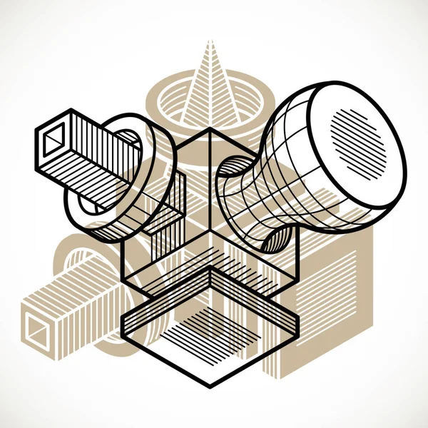 Forme Dimensionnelle Vectorielle Abstraite Isométrique Figure Polygonale — Image vectorielle