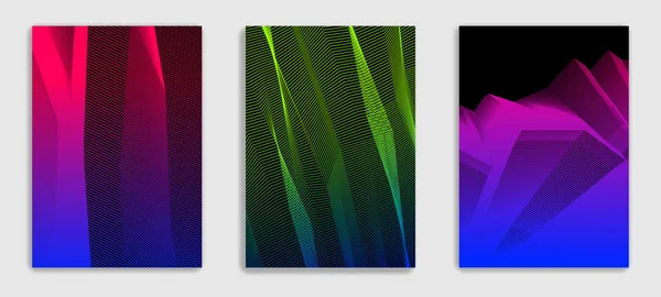 Abstrait Ligne Art Vecteur Minimal Design Brochures Contemporaines Ensemble Modèles — Image vectorielle