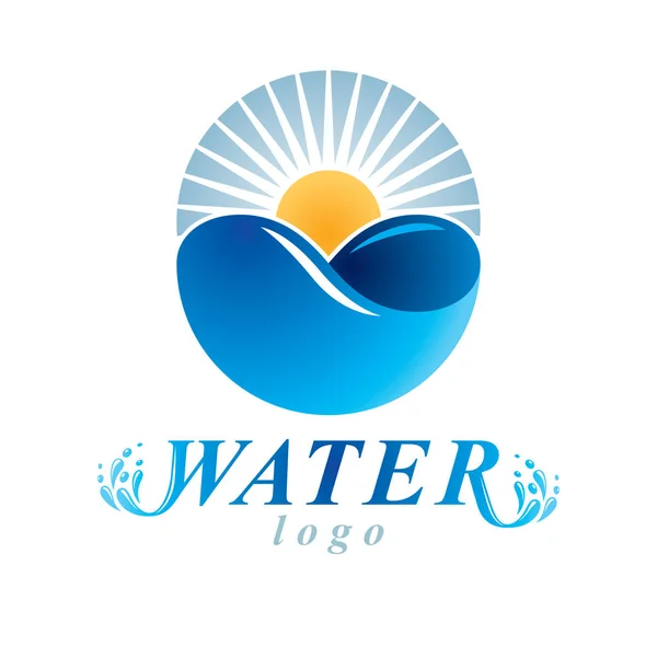 マーケティング デザイン シンボルとして使用するため地球規模の水循環のベクトルのロゴ 身体浄化概念 — ストックベクタ