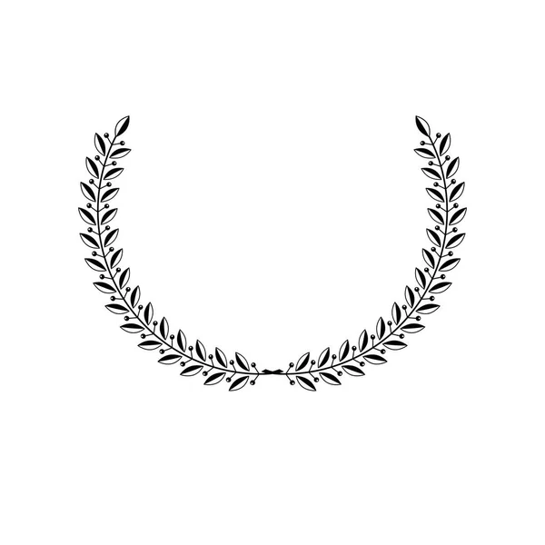 Laurel Wreath Blommig Antika Emblem Heraldiska Vektor Designelement Retro Stil — Stock vektor