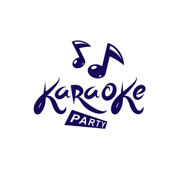 Karaoke Party Vector Writing Composed Musical Notes Leisure Relaxation Lifestyle — Stock Vector
