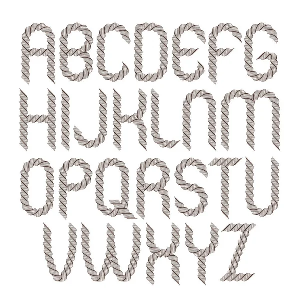 Set Von Vektor Gerundeten Buchstaben Des Großbuchstabens Alphabet Isoliert Erstellt — Stockvektor