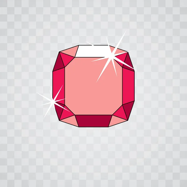 Vector Lujo Elemento Decorativo Facetado Icono Diamante Brillante Ilustración — Archivo Imágenes Vectoriales