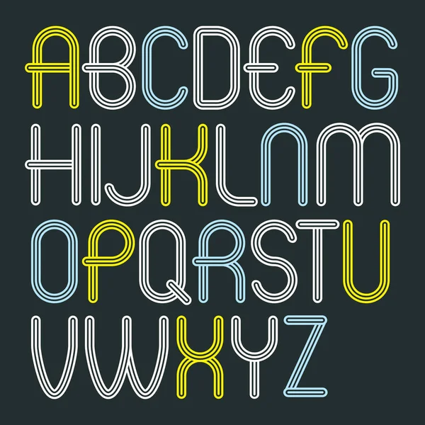 Conjunto Letras Del Alfabeto Inglés Disco Vector Mayúsculas Aisladas Funky — Vector de stock