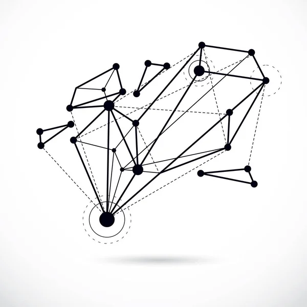 Forma Astratta Tecnica Figura Poligonale Vettoriale Tecnologie Della Comunicazione Illustrazione — Vettoriale Stock