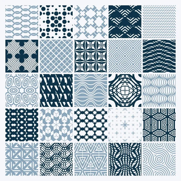 矢量图形复古纹理创建正方形 菱形和其他的几何形状 单色无缝模式集合最好用于纺织品设计 — 图库矢量图片