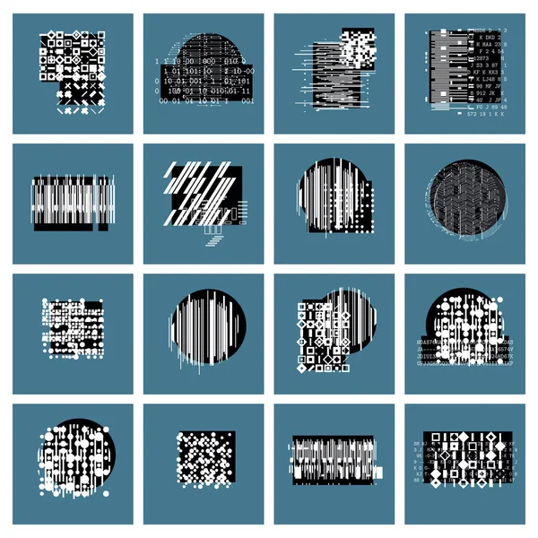 Vektör Geometrik Kompozisyonlar Set Soyut Grafik Sanatlar Koleksiyonu — Stok Vektör