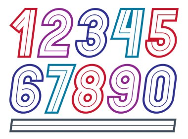 Küme sayının vektör retro kalın 0 9 en iyi logo tasarım kullanmak için.