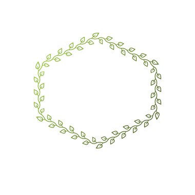 Lüks altıgen çerçeve boş boşluk, Bahar tasarımı olarak oluşturulmuş klasik hanedan boş şekli ile. Yeşil Eko yaprakları, çevre koruma tema ile yapılmış retro tarzı etiket.