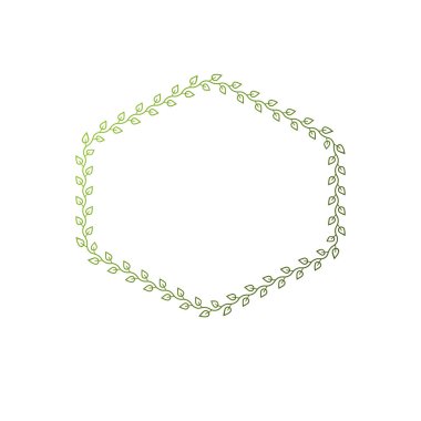 Lüks altıgen çerçeve boş boşluk, Bahar tasarımı olarak oluşturulmuş klasik hanedan boş şekli ile. Yeşil Eko yaprakları, çevre koruma tema ile yapılmış retro tarzı etiket.