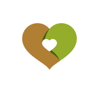 Romantik Kalp vektör Illustration. Homeopati yaratıcı sembolü, naturopathy Tema.