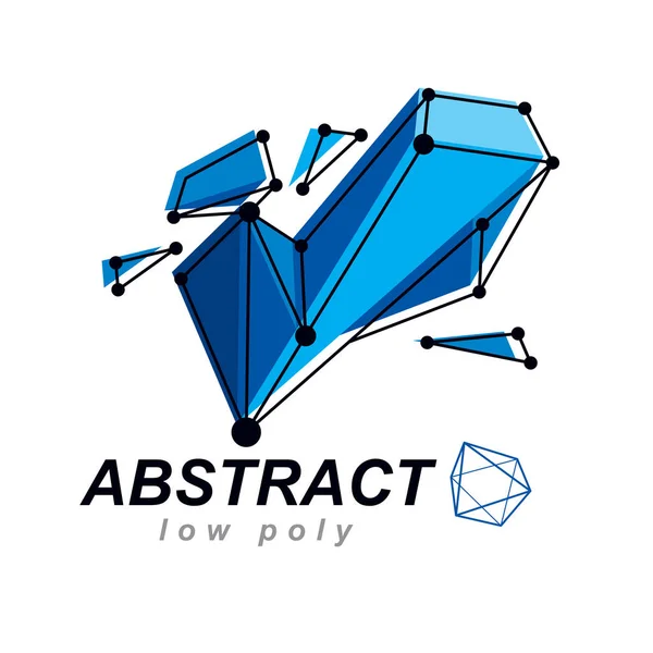 Objeto Poligonal Malla Vector Abstracto Tecnologías Comunicación Moderno Logo — Vector de stock