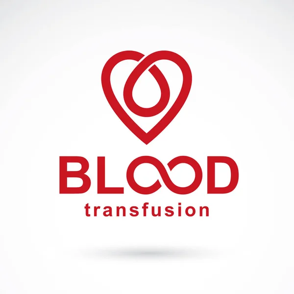 Blood Transfusion Inscription Isolated White Made Using Vector Red Blood — Stock Vector