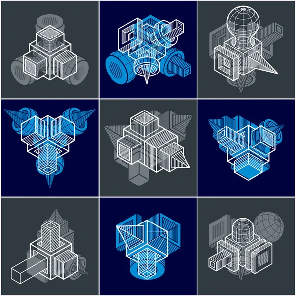 異なる工学構造のコレクション 抽象的なベクトルのセット — ストックベクタ