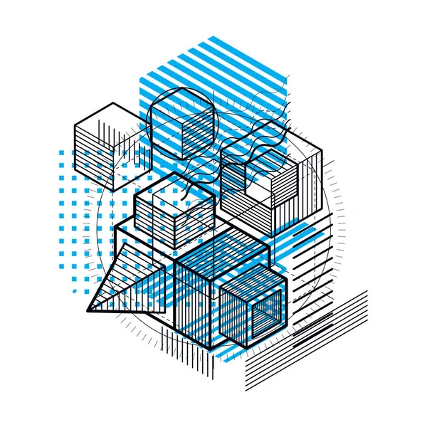 Fondo Abstracto Con Líneas Isométricas Ilustración Vectorial Plantilla Realizada Con — Archivo Imágenes Vectoriales