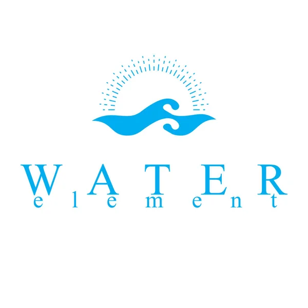 Zeegolf Splash Vector Symbool Geïsoleerd Wit Abstract Logo Waterzuiveringsbedrijf — Stockvector