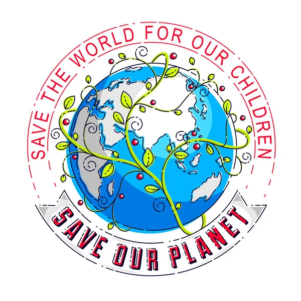 Wereld Internationale Dag Van Aarde Concept Eco Ecologie Klimaat Veranderingen — Stockvector