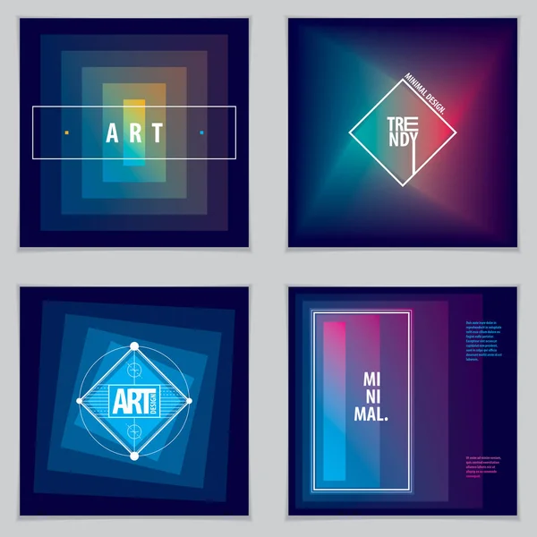 Abstract Modern Vector Minimal Template Folhetos Conjunto Fundos Abstratos Geométricos — Vetor de Stock