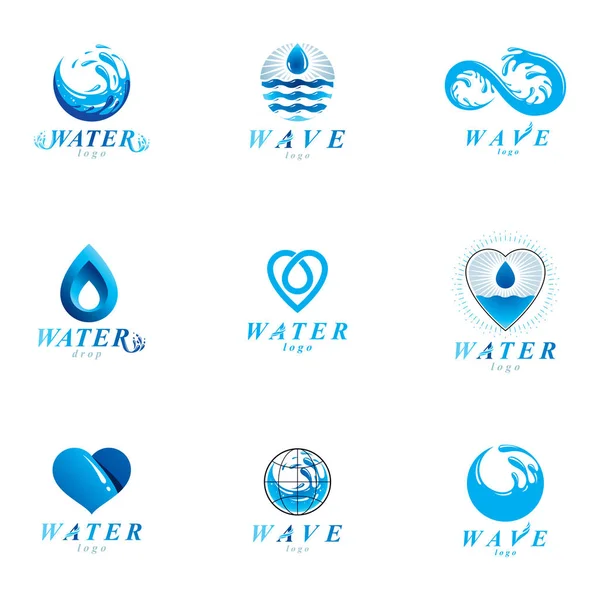 Símbolo Vectorial Salpicaduras Agua Tema Vida Concepto Armonía Humana Natural — Vector de stock