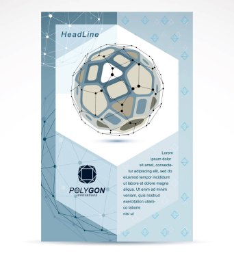 Internet teknolojileri şirketi iş promosyon fikri. Soyut vektör 3B Kafes poligonal gri tonlamalı nesnesi.