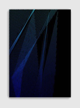 Lineer vektör minimal trend broşür tasarımı, kaplama şablonu, geometrik yarım ton gradyanı. Pankartlar, afişler, posterler, ilanlar için. Güzel ve özel, desen dokusu.