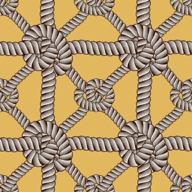 İp seamless modeli, trendy vektör duvar kağıdı arka plan. Deniz mili ile şık sonsuz illüstrasyon kablosu