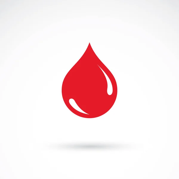 Vector Red Blood Drop Illustration Isolated White Hematology Theme Medical — Stock Vector