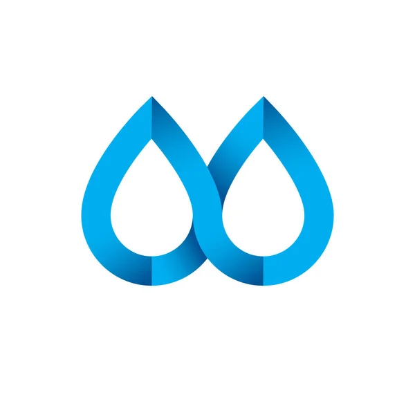 Φρέσκο Μεταλλικό Νερό Σχεδίαση Έμβλημα Καθαρό Νερό Αφήστε Εικονογράφηση Απομονωμένα — Διανυσματικό Αρχείο