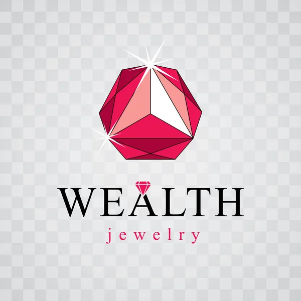 Vetor Brilhando Elemento Design Pedra Preciosa Luxo Sinal Diamante Emblema —  Vetores de Stock